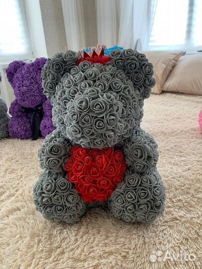 Мишки из роз 3Д 40 см