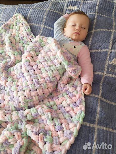 Плед пуффи детский плюшевый