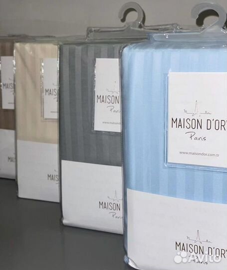 Простынь+наволочки50*70 страйп сатин masion DOR