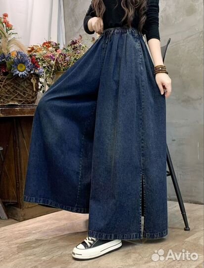 Суперские широкие джинсовые штаны новые