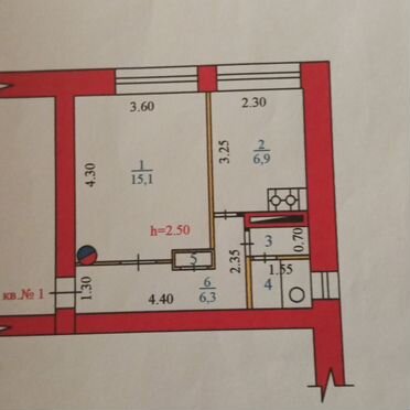 1-к. квартира, 31,5 м², 1/2 эт.