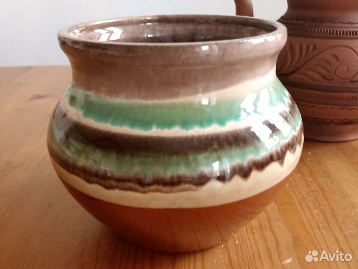 Глиняная посуда: чайник, горшок, пиалы и др