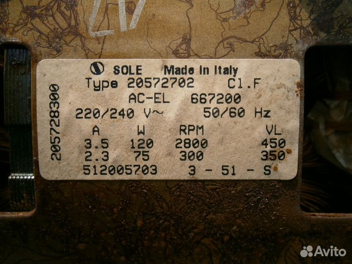 Двигатель с/м ardo TLA 1000X. AC-EL 667200 Б/у