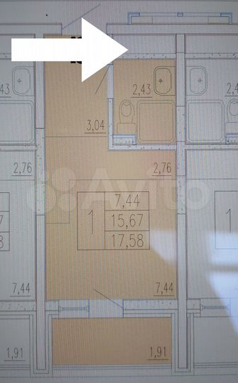 Квартира-студия, 17,8 м², 17/19 эт.