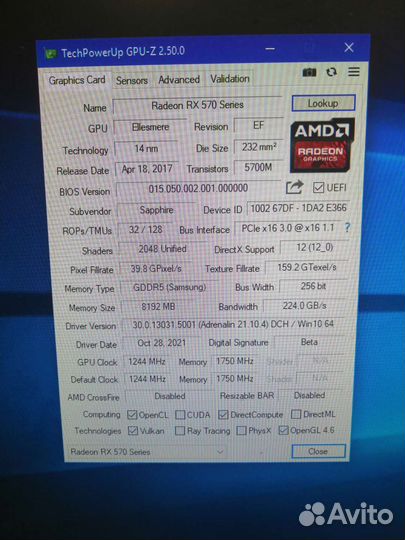 Sapphire nitro+ RX 570 8gb