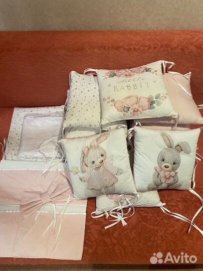 Бортики+балдахин в детскую кроватку