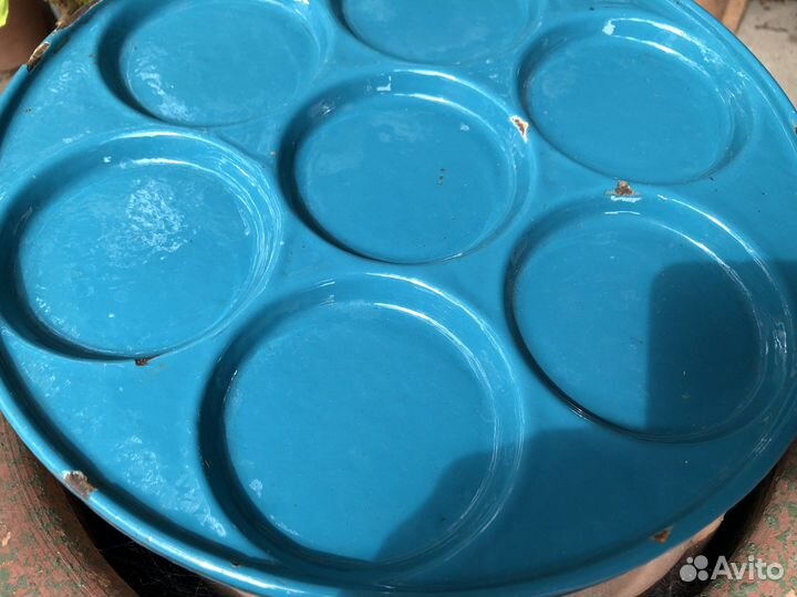 Сковорода чугунная эмалированная, винтаж