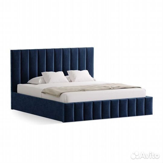 Кровать 180х200 двуспальная синяя