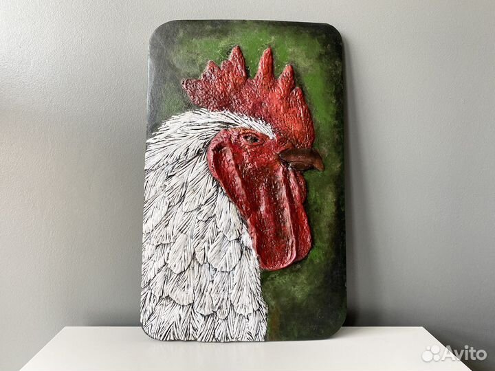 Лофт петух панно деревянное