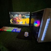 Игровой пк с монитором клавиатурой и мышью