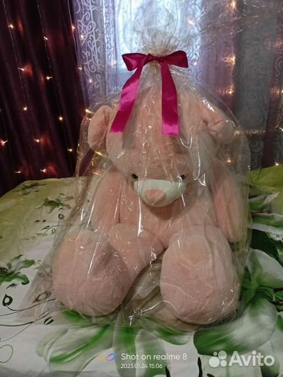 Плюшевый медведь новый 145см