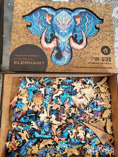 Деревянные пазлы унидрагон unidragon жарптица слон