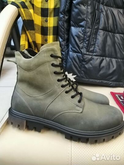 Ботинки Берцы мужские зимние Натуральная кожа 45