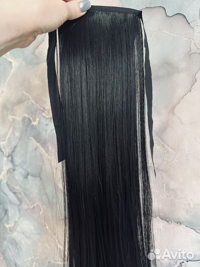 Накладной хвост (шиньон) черный