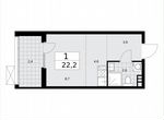 Квартира-студия, 22,2 м², 15/15 эт.
