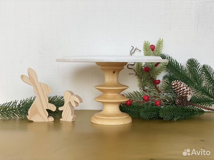 Тортовница деревянная ручная работа 25-30 см диаме