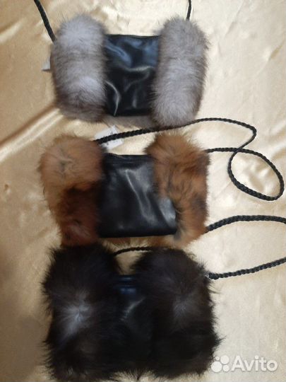 Муфта мех+кожа