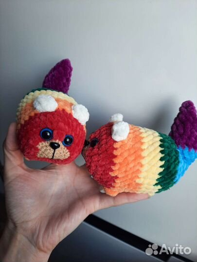 Кот колобок лягушка-брелок