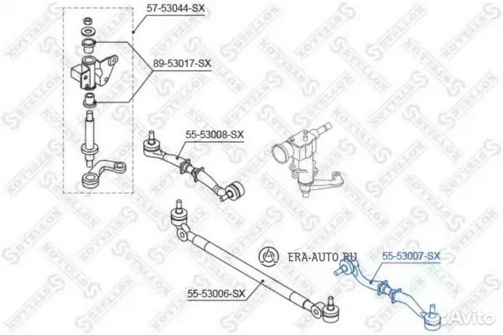 Stellox 5553007SX 55-53007-SX тяга рулевая с након