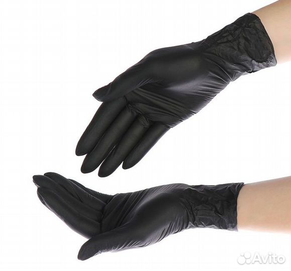 Перчатки нитриловые черные