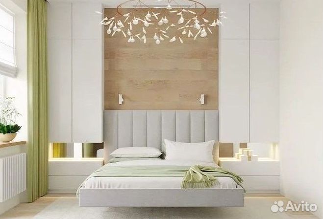 Кровать парящая двуспальная мягкая