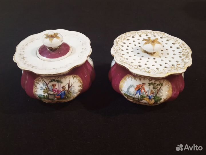 Антикварный Набор Чернильница и Песочница Мейсен