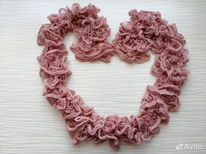 Вязанный шарф ручная работа розовый