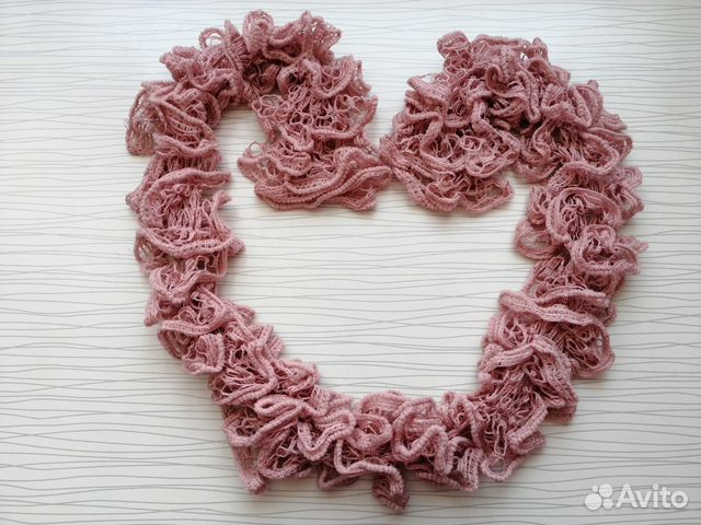 Вязанный шарф ручная работа розовый