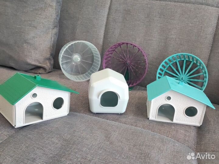 Домики, колёса для мелких грызунов