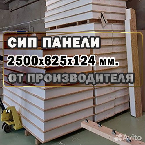 Сип панели. Сэндвич панели 2500х625х124 мм