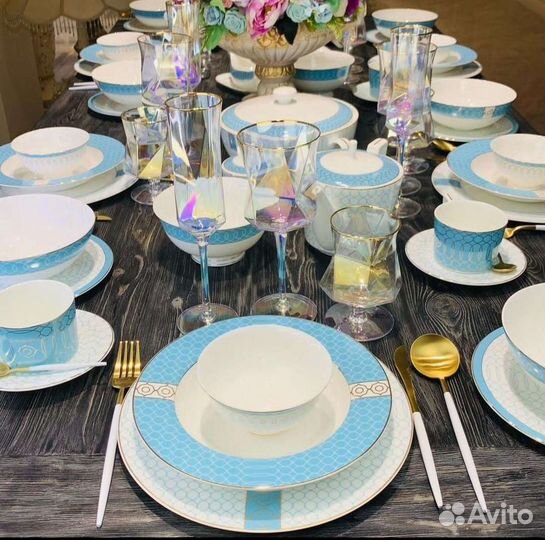 Чайный, столовый сервиз костяной фарфор