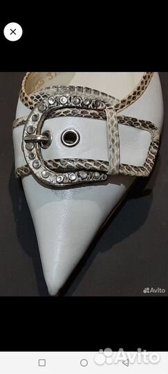 Итальянские мюли из натуральной кожи с острым носо