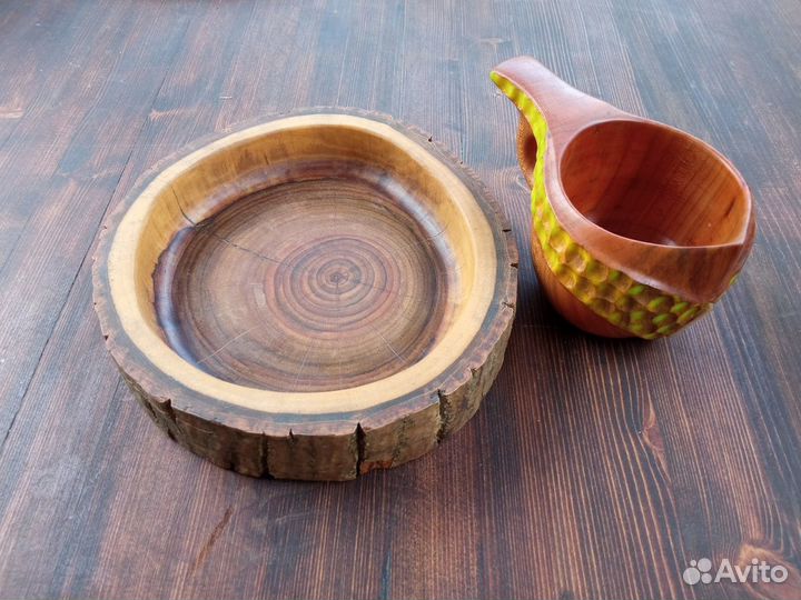 Тарелка из спила