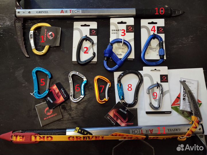 Карабины Mammut, Ледоруб Grivel, Репшнур Альпинизм
