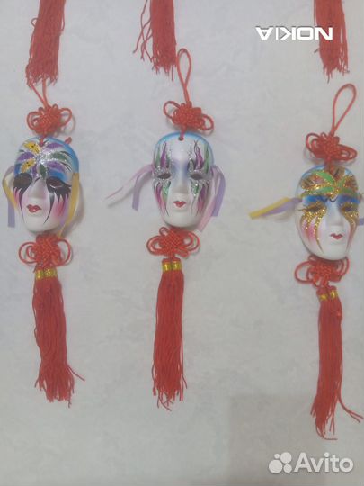 Маска сувенир подвеска керамическая