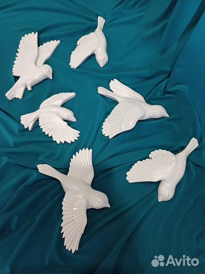 Декор на стену/ стая птиц/ барельеф/ панно