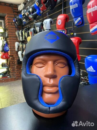 Боксерский шлем BoyBo Атака BH80 black - blue
