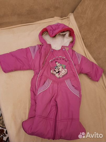 Комбинезон-конверт осень-зима 80-92 на девочку