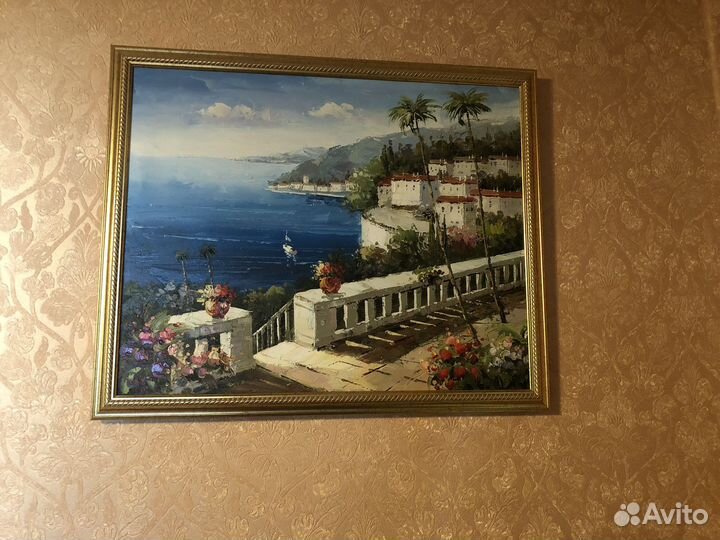 Картина маслом на холсте»Лазурный берег»