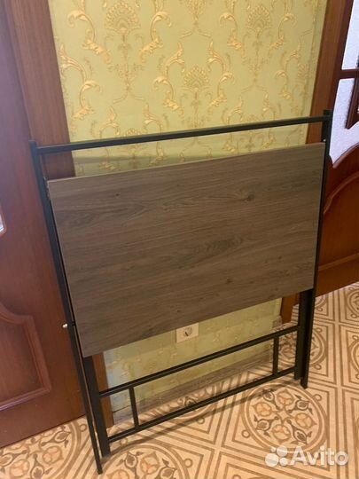 Стол складной 800 мм, черный/дуб граф