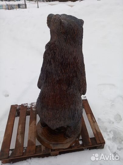 Медведь из дерева, ручной работы, карвинг