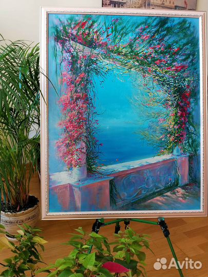 Картина масло на холсте Терраса в Амальфи 70х90 см