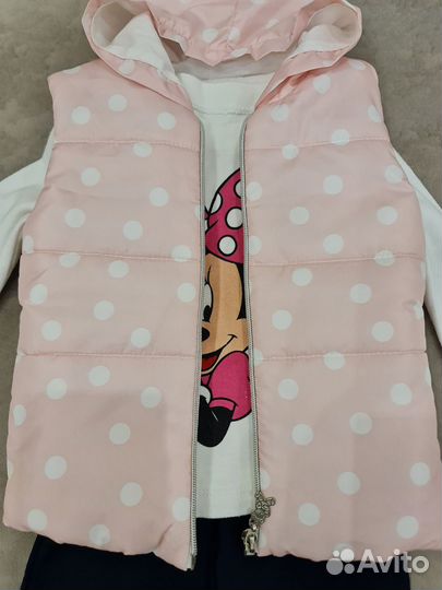 Костюм на девочку жилет штаны лонгслив новый 80 86