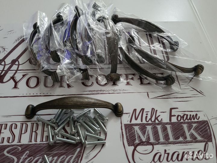 Мебельные ручки латунь 10 штук