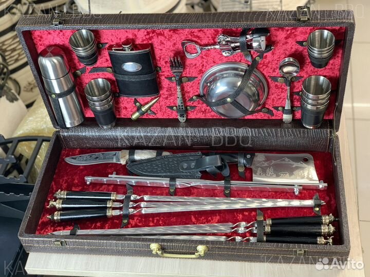 Шампуры подарочные с литьем в кейсе
