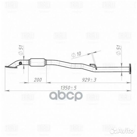 Труба приемная chevrolet lanos 97- с отв. для д