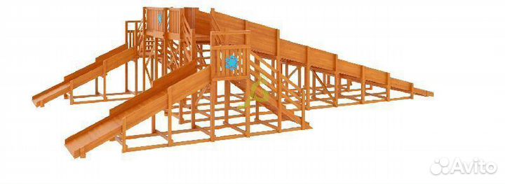 Зимняя деревянная горка Snow Fox, 4 ската