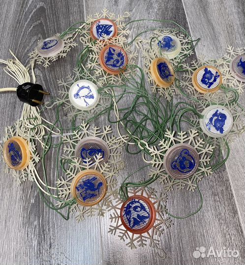 Гирлянда СССР снежинки животные