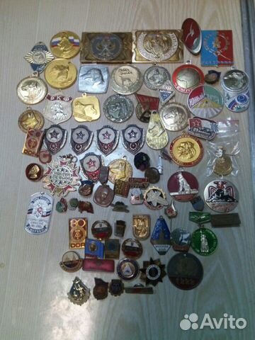 Значки СССР алюминий и другие, кокарды, настольные