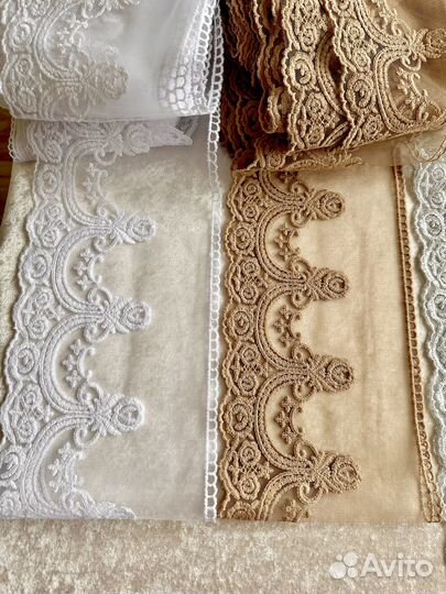 Кружево вышивка на сетке ажурное роскошное 17см